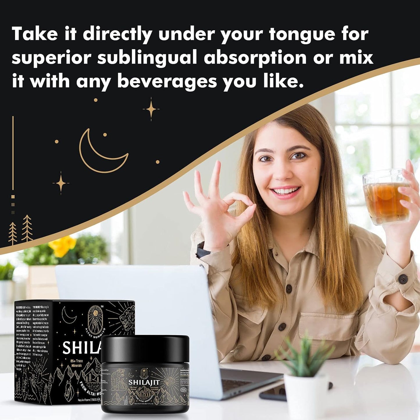 Shilajit Resin with Fulvic Acid & Trace Minerals, Original Siberian Pure Shilajit with 85+ Humic Acid Supplement Gel, Support Metabolism & Immune System