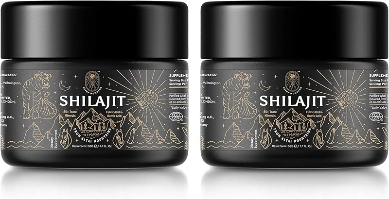 Shilajit Resin with Fulvic Acid &amp; Trace Minerals, Original Siberian Pure Shilajit with 85+ Humic Acid Supplement Gel, Support Metabolism &amp; Immune System 